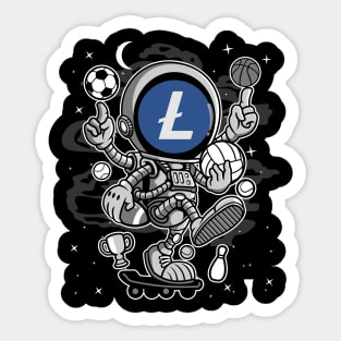 Astronaut Skate Litecoin LTC Coin To The Moon Crypto Token Cryptocurrency Blockchain Wallet Birthday Gift For Men Women Kids Sticker